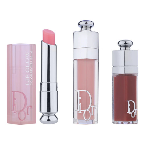 ست بالم و برق لب حجمدهنده دیور مدل Addict Trio Essentials مرطوبکننده با عصاره جوجوبا و مناسب پوست لب معمولی، بسته 3 عددی