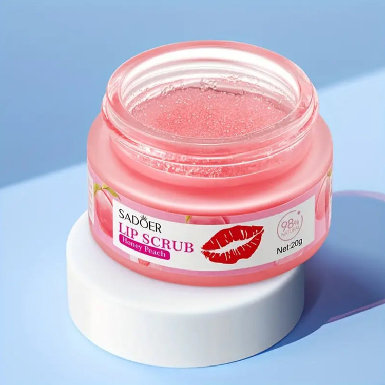 اسکراب و بالم لب سادور مدل اسکراب لایهبردار حجم 20 میلیلیتر، نرمکننده، مرطوبکننده و آبرسان با ویتامینهای تقویتی، افزایش نرمی و لطافت، روشنکننده رنگ لب و پیشگیری از ترکخوردگی
